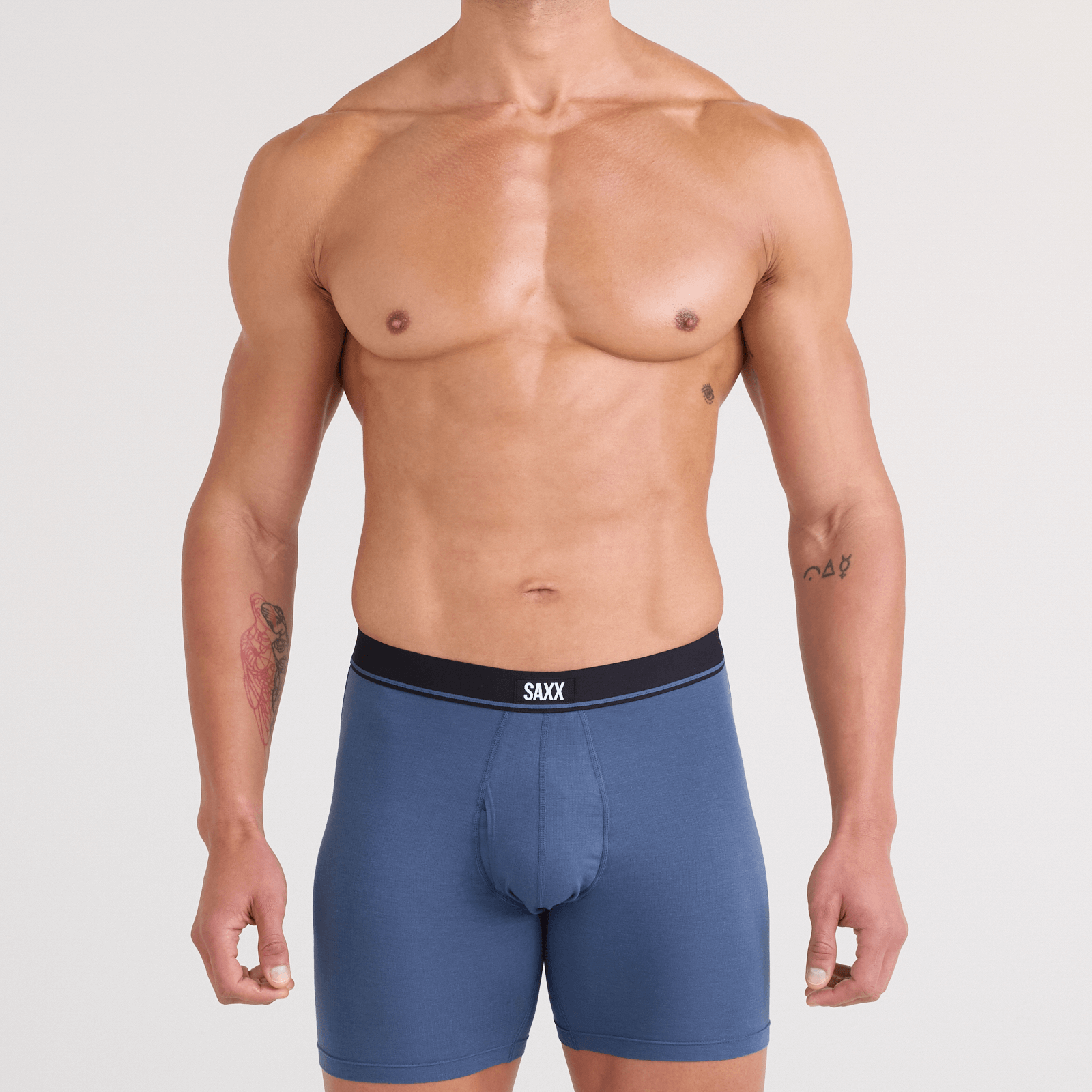 SAXX Essential Cotton Boxer Brief Fly 3-Pack – Tradewinds / Indigo / Maroon
