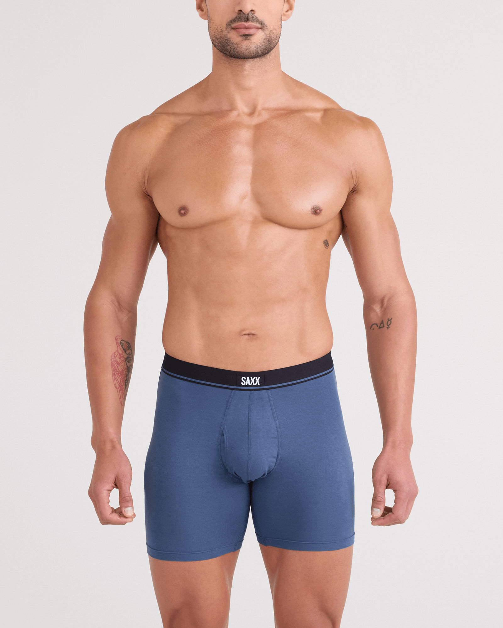 SAXX Essential Cotton Boxer Brief Fly 3-Pack – Tradewinds / Indigo / Maroon