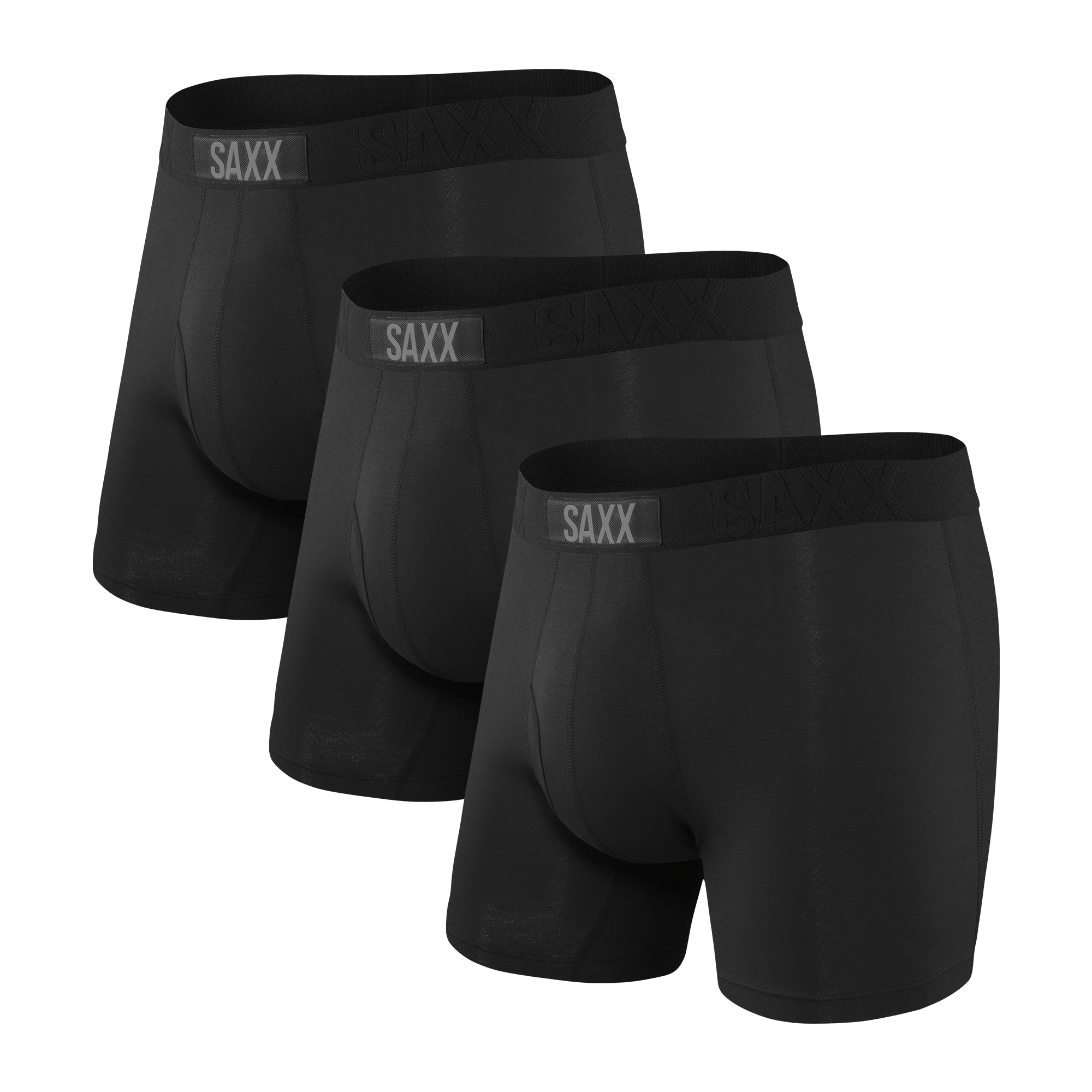Saxx Ultra Super Soft 3-Pack Comfort Blend Boxer Brief 5" - Black