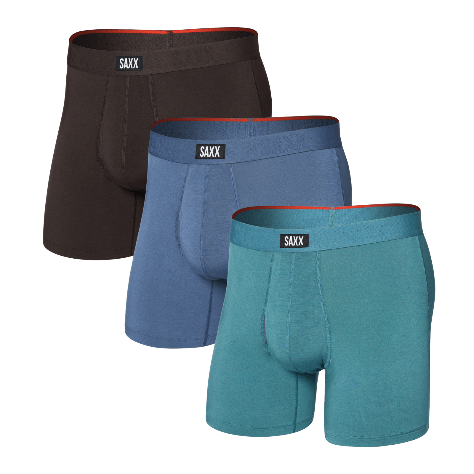 Saxx Underwear Vibe Xtra 3-Pack Boxer Brief - Seascape / Indigo / DK Chocolate