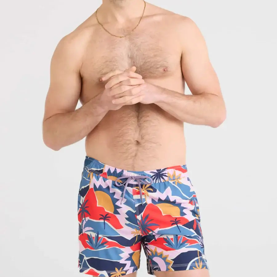 Saxx Oh Buoy 2N1 Stretch Swim Trunk 5" with liner - Break of Dawn-Blue