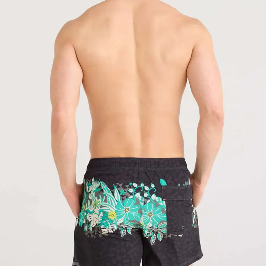 Saxx Oh Buoy 2N1 Stretch Swim Trunk 5" with liner - Diamondhead-Black