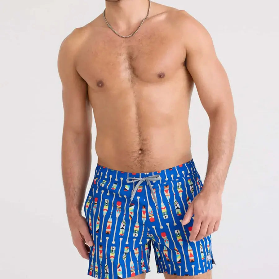 Saxx Oh Buoy 2N1 Stretch Swim Trunk 5" with liner - Oartiz-Blue