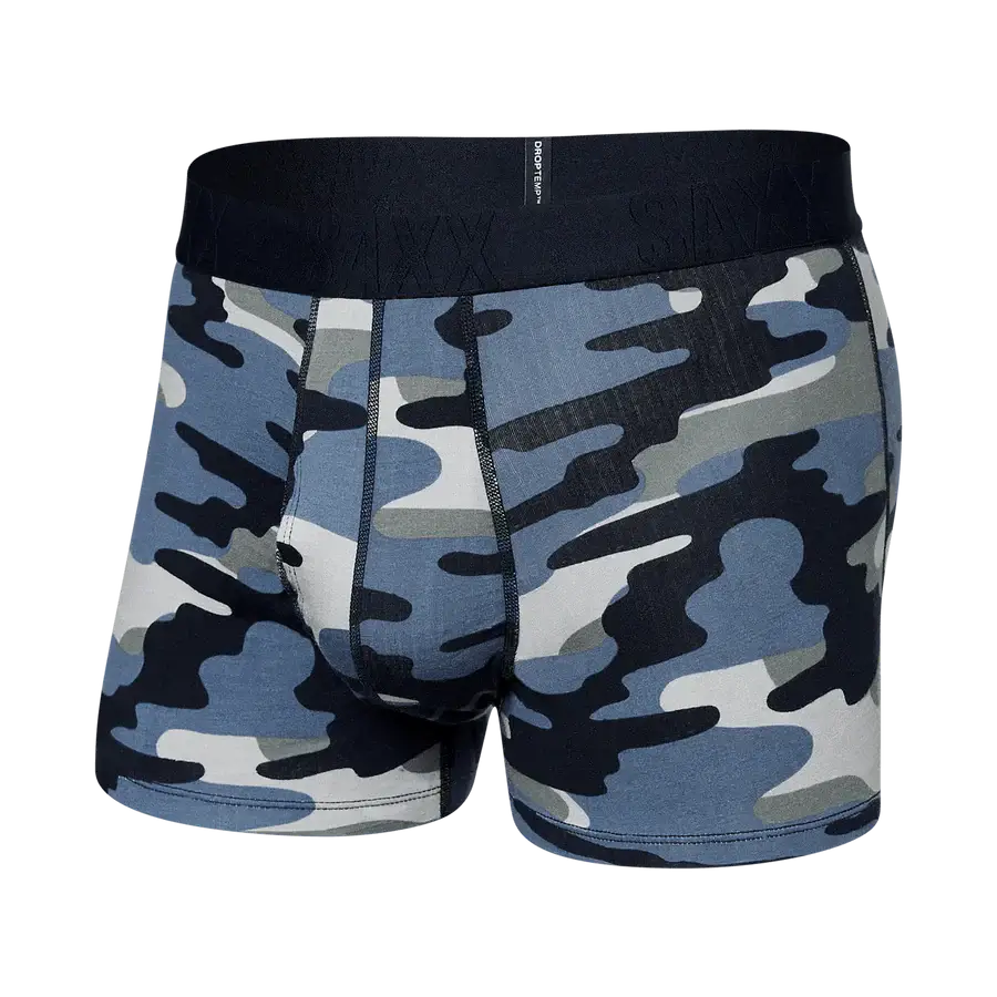 Saxx Underwear DropTemp™ Cooling Cotton 1 Pack Trunks - Tidal Camo, Blue
