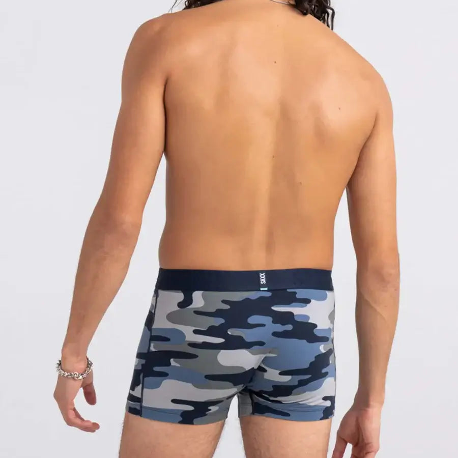 Saxx Underwear DropTemp™ Cooling Cotton 1 Pack Trunks - Tidal Camo, Blue