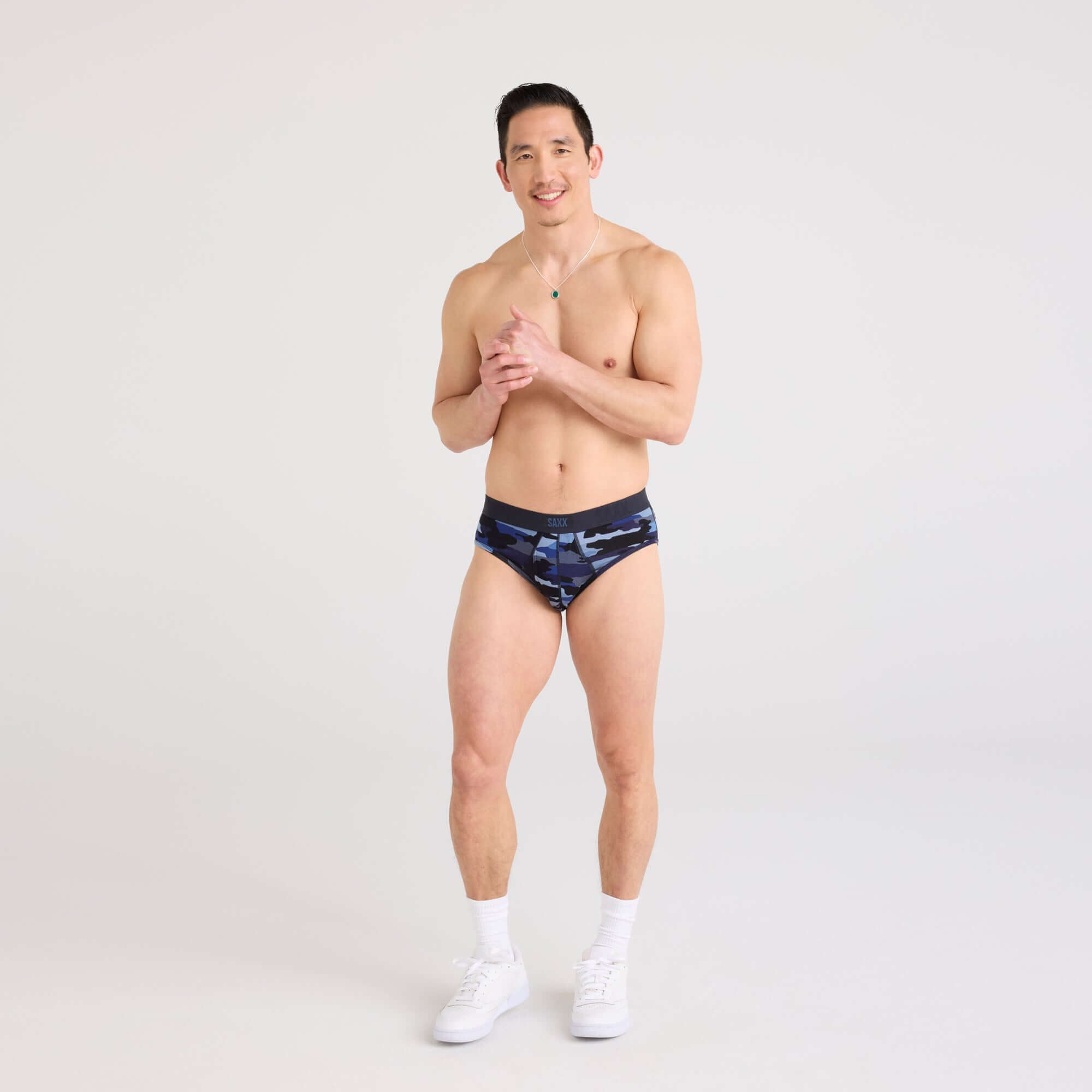 Saxx Underwear Vibe Xtra 1 Pack Briefs - Cloudbank Camo-Navy