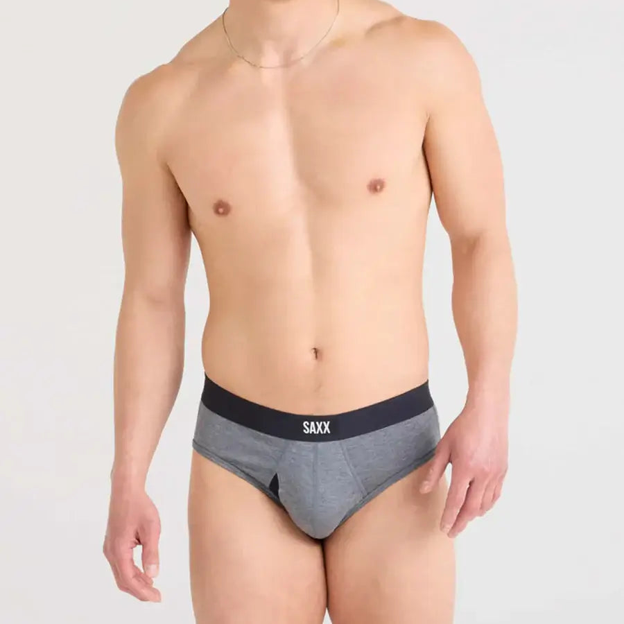 Saxx Underwear Vibe Xtra 1 Pack Soft Comfort Briefs - Dark Grey Heather