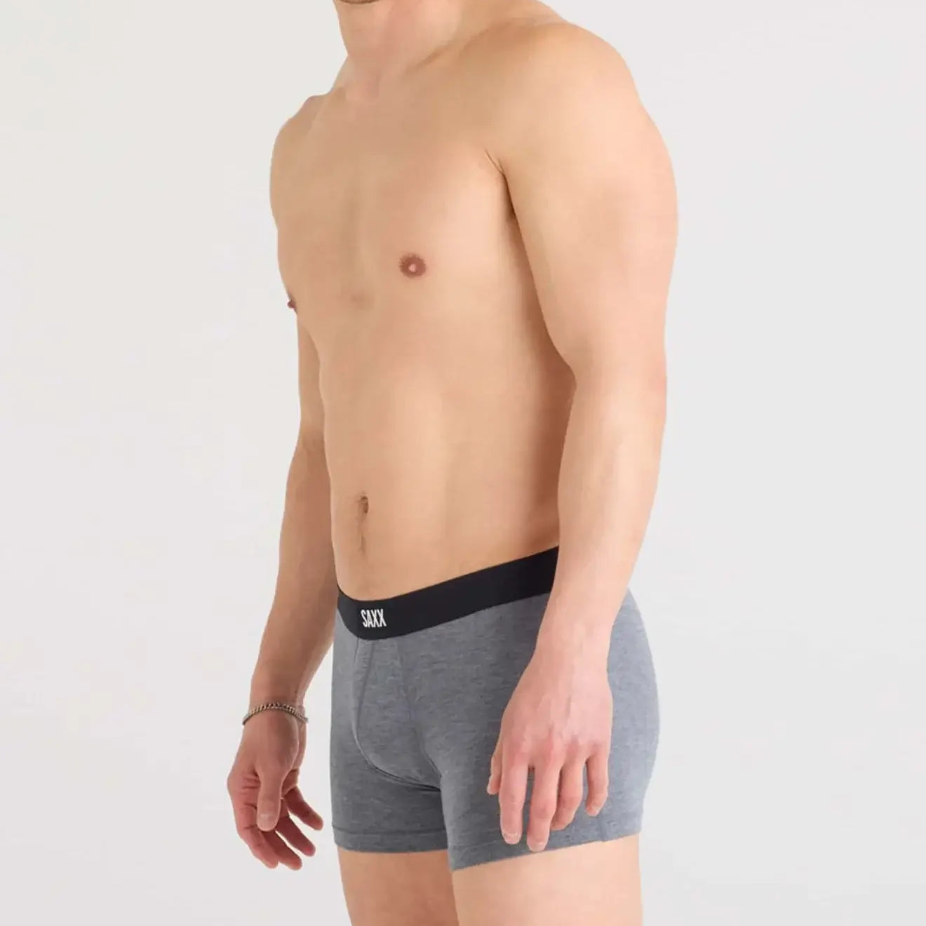 Saxx Underwear Vibe Xtra (2 Pack) Soft Comfort Trunks 3" - Black / Dark Grey Heather