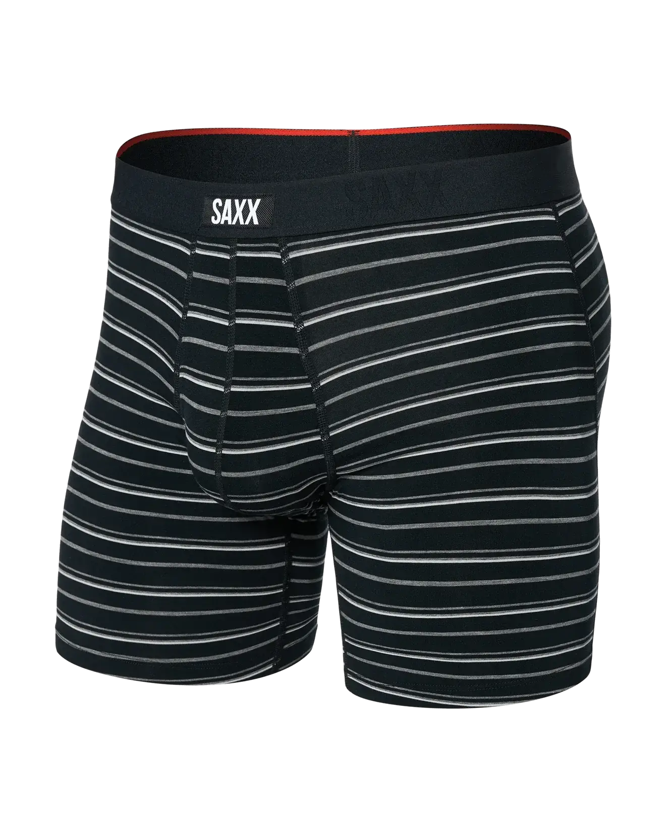 Saxx Underwear Vibe Xtra Soft Comfort Boxer Brief 6" - Black Coast Stripe