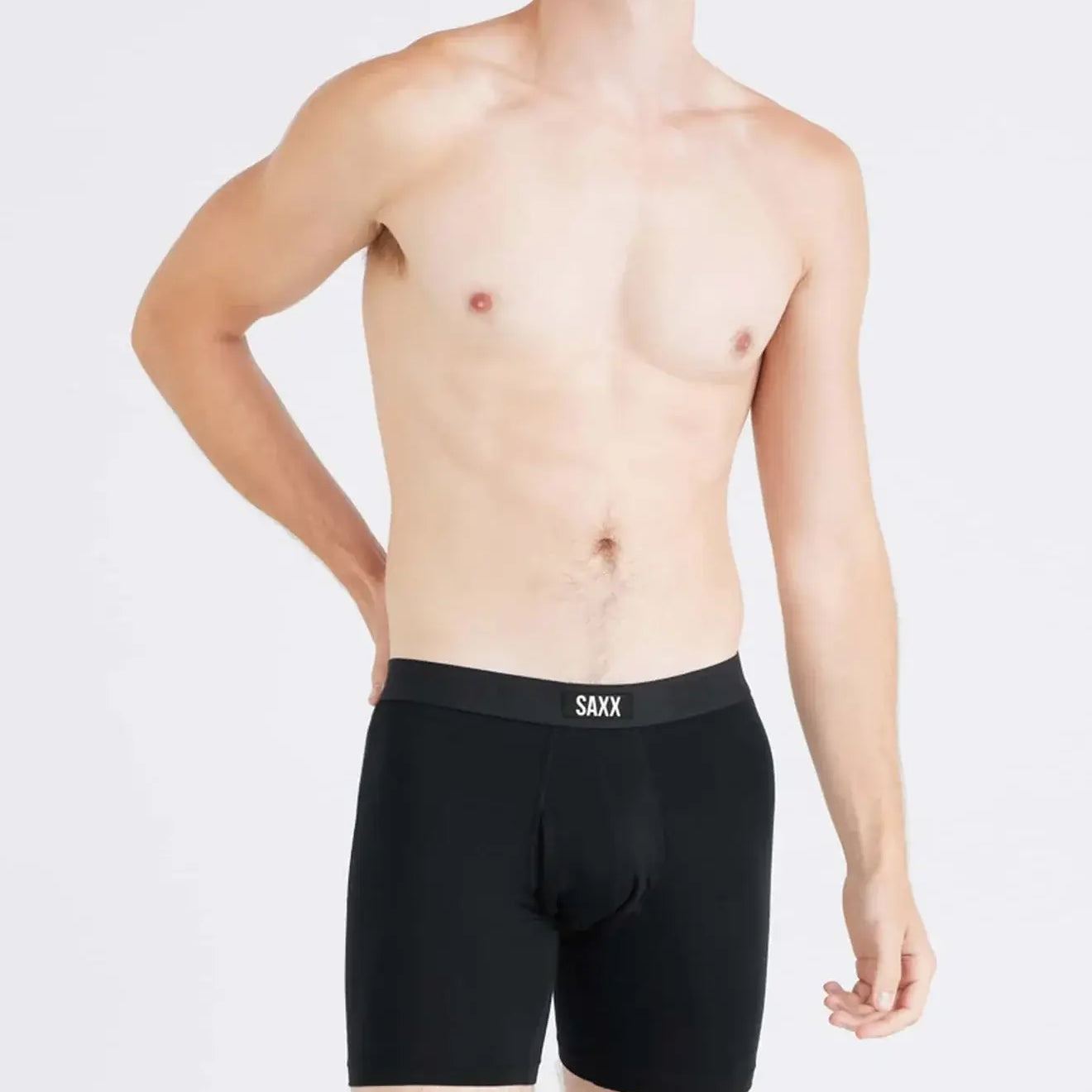 Saxx Underwear Vibe Xtra (3 Pack) Soft Comfort Boxer Brief 6" - Black