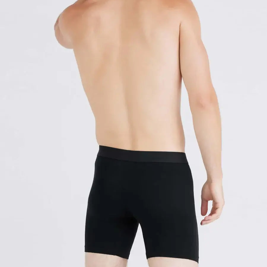 Saxx Underwear Vibe Xtra (3 Pack) Soft Comfort Boxer Brief 6" - Black