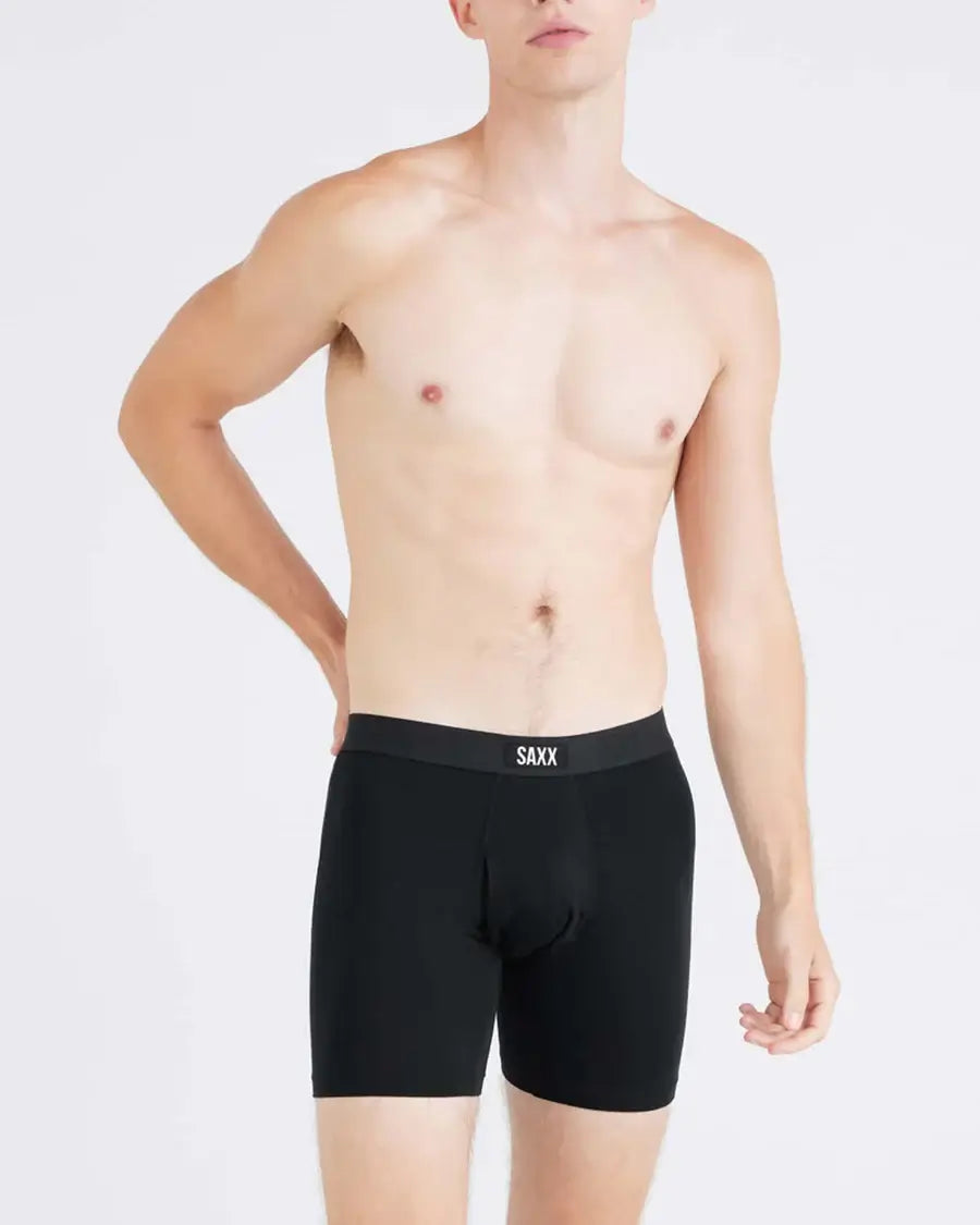 Saxx Underwear Vibe Xtra Soft Comfort Boxer Brief 6" - Black