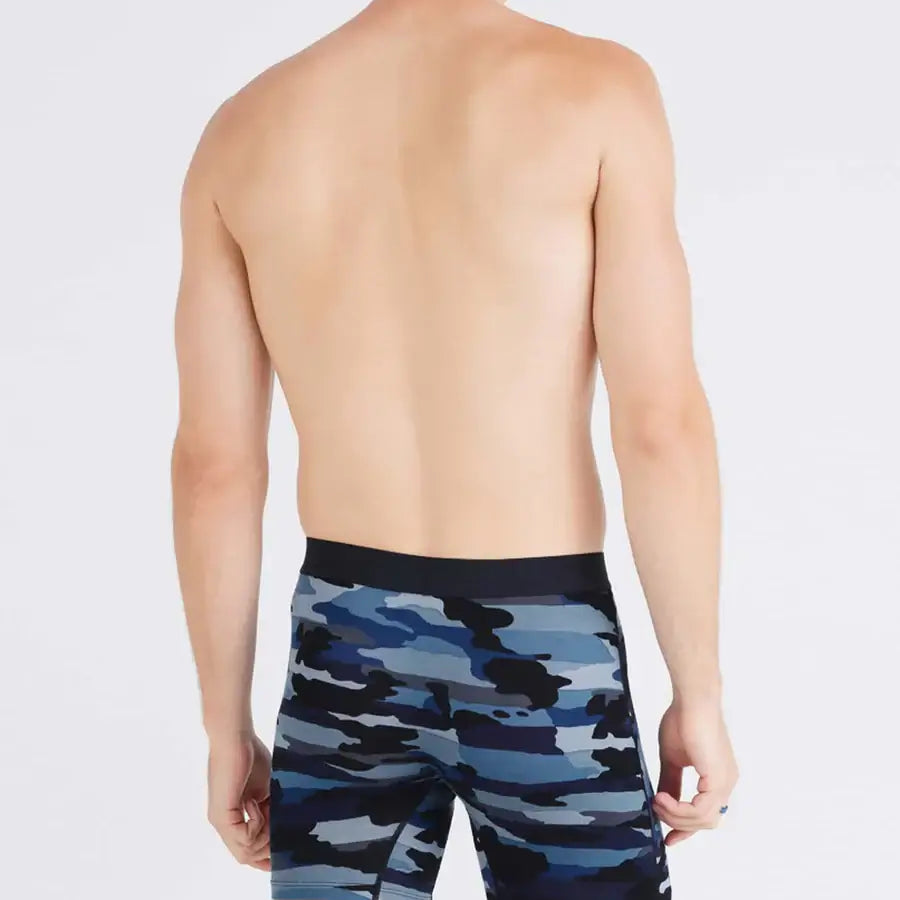 Saxx Underwear Vibe Xtra Soft Comfort Boxer Brief 6" - Cloudbank Camo-Navy