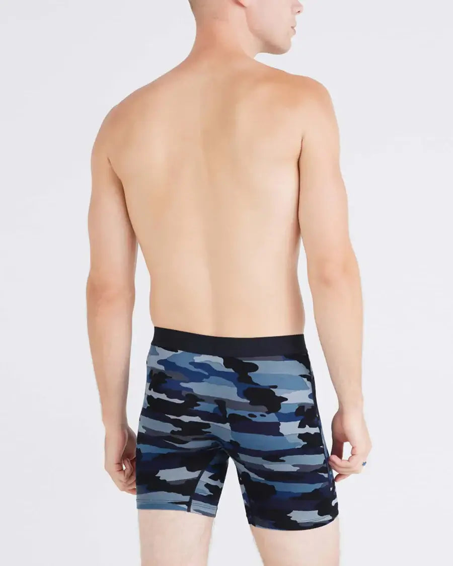 Saxx Underwear Vibe Xtra Soft Comfort Boxer Brief 6" - Cloudbank Camo-Navy