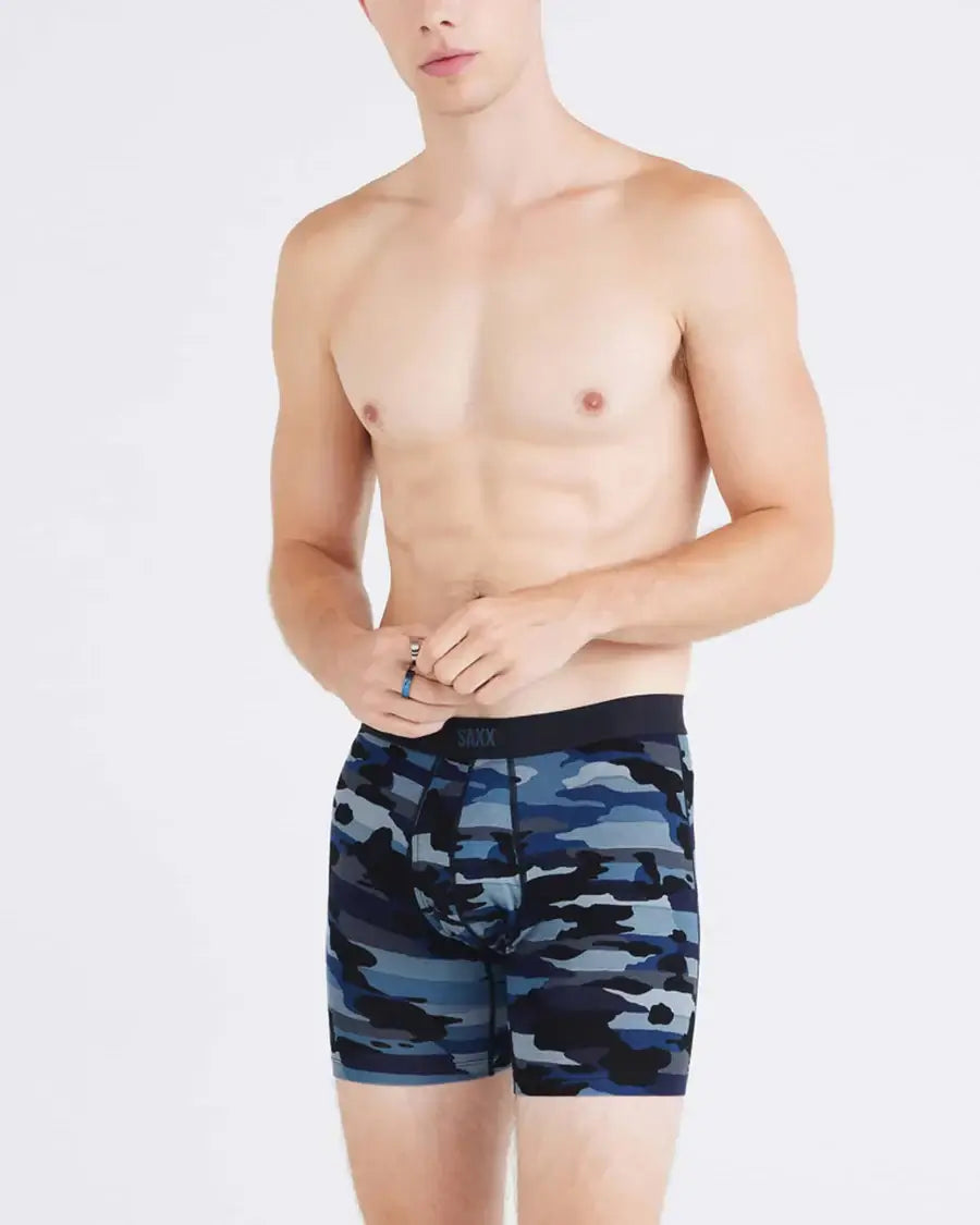 Saxx Underwear Vibe Xtra Soft Comfort Boxer Brief 6" - Cloudbank Camo-Navy