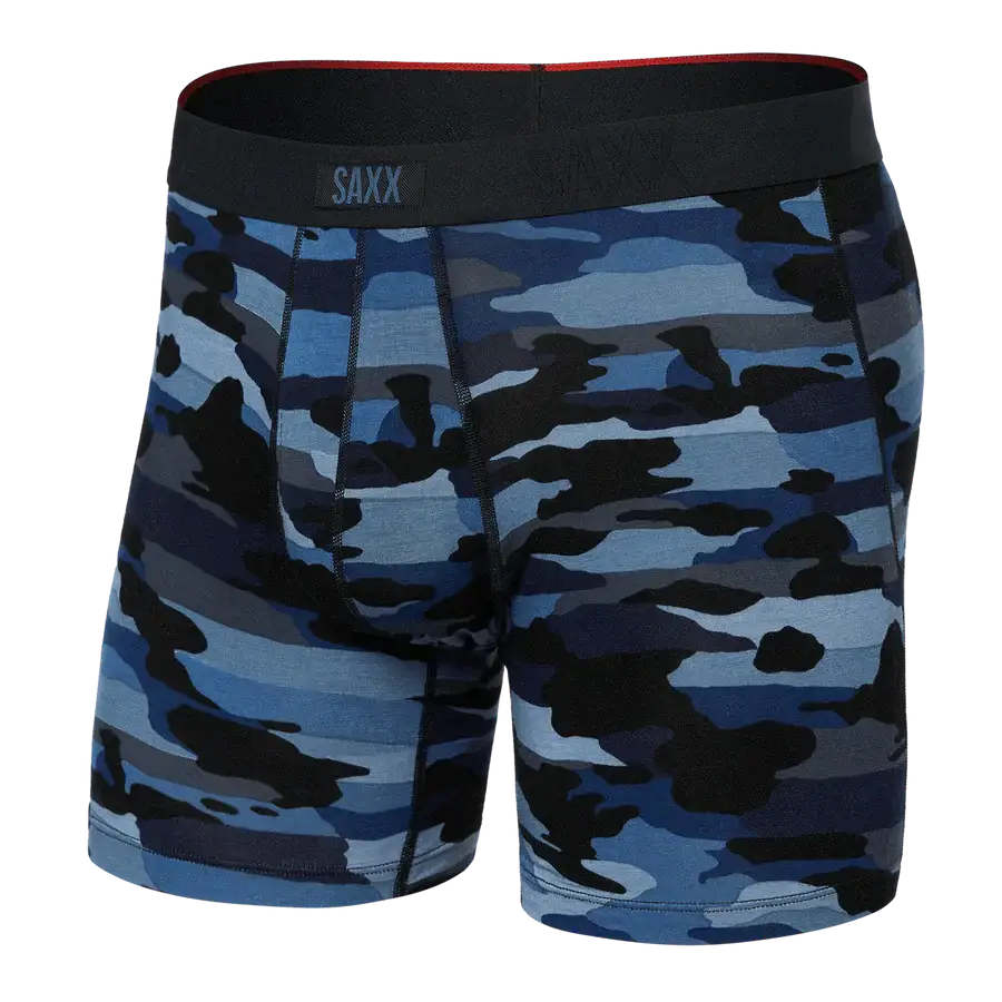 Saxx Underwear Vibe Xtra Soft Comfort Boxer Brief 6" - Cloudbank Camo-Navy
