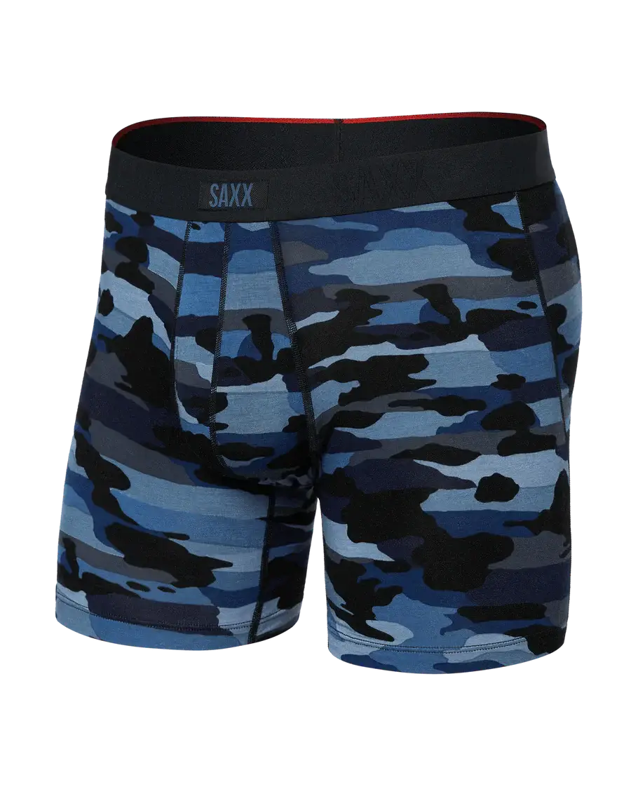 Saxx Underwear Vibe Xtra Soft Comfort Boxer Brief 6" - Cloudbank Camo-Navy