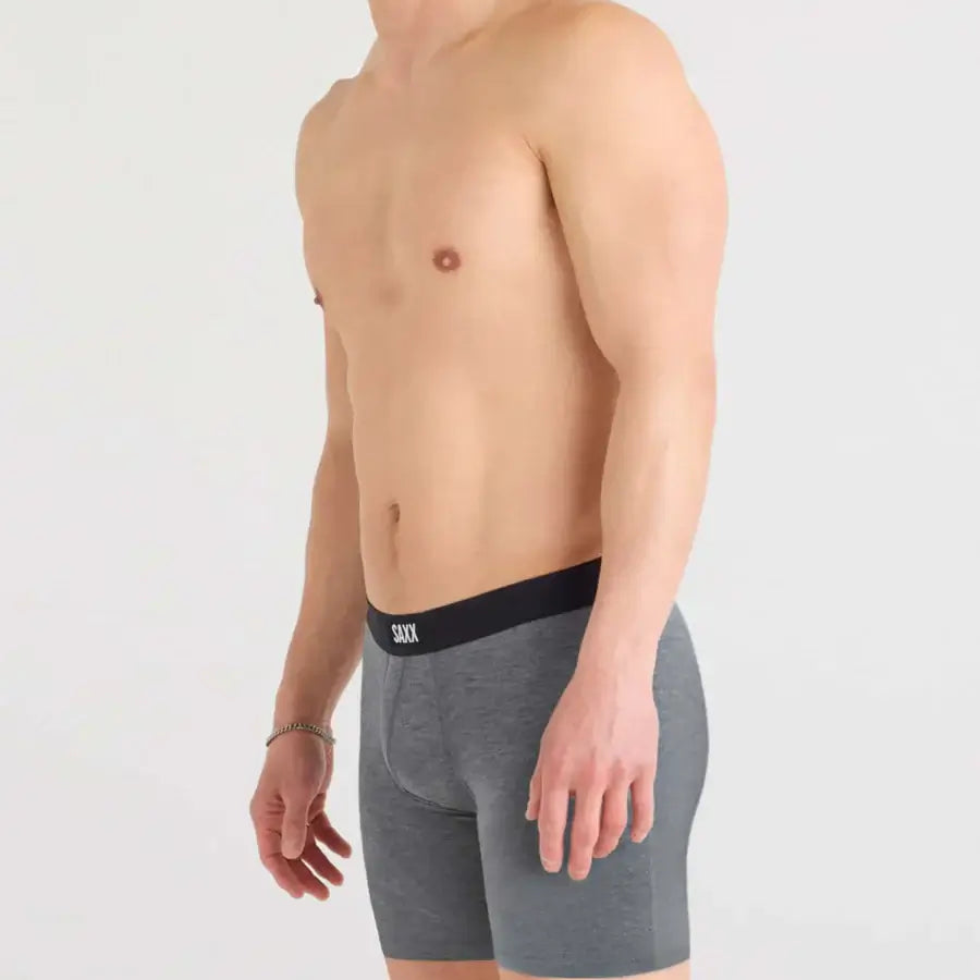 Saxx Underwear Vibe Xtra (3 Pack) Soft Comfort Boxer Brief 6" - Black/Grey/Navy