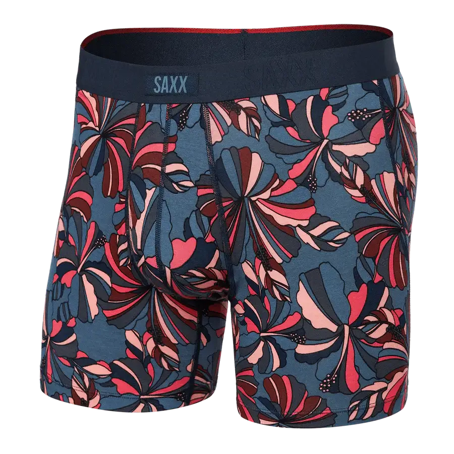 Saxx Underwear Vibe Xtra 1 Pack Soft Comfort Boxer Brief 6" - Flower Pop Twilight