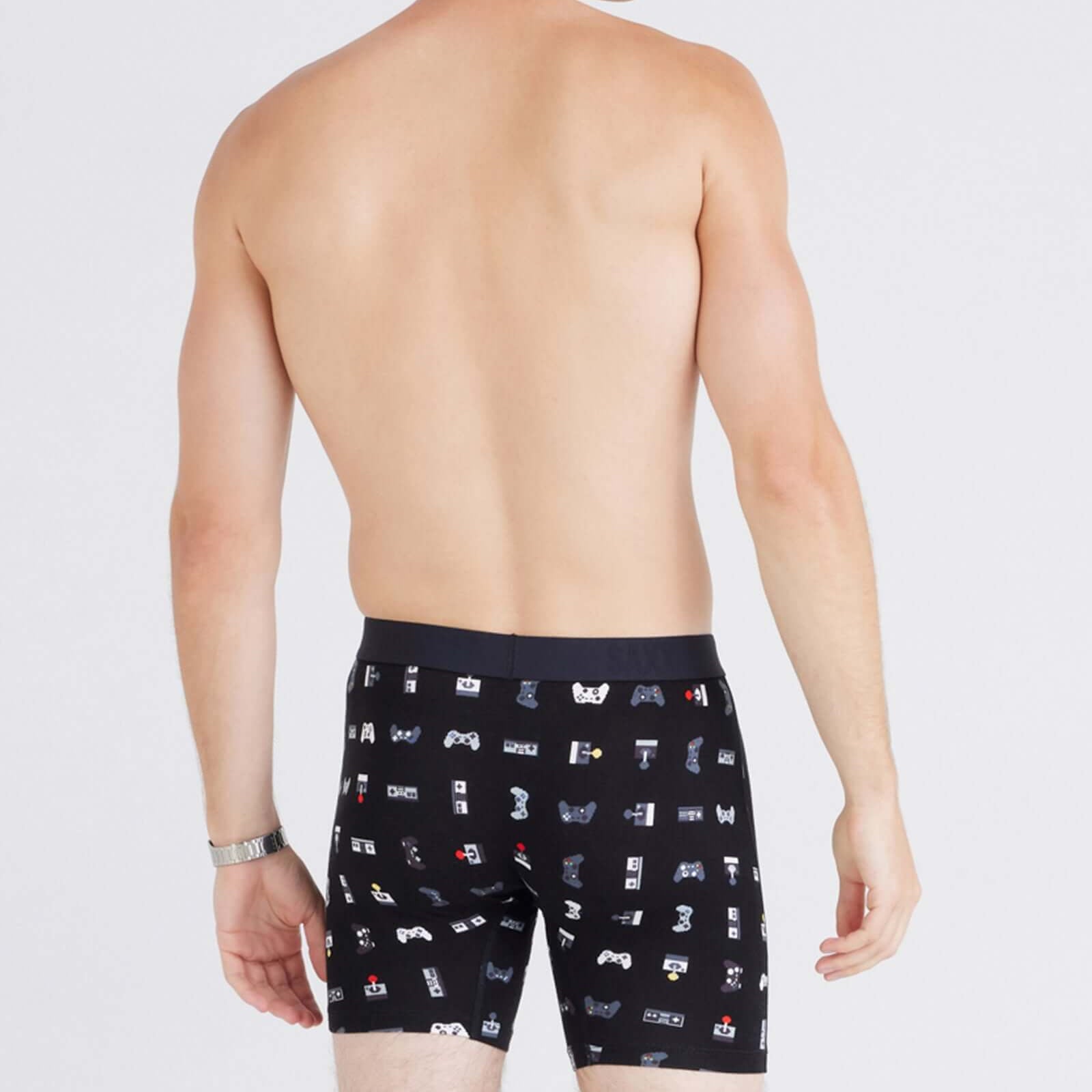 Saxx Underwear Vibe Xtra Soft Comfort Boxer Brief 6" - Gamer, Black