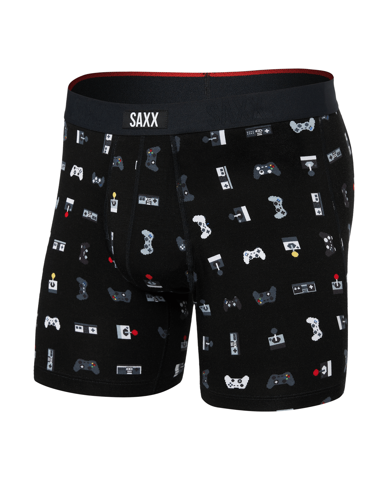 Saxx Underwear Vibe Xtra Soft Comfort Boxer Brief 6" - Gamer, Black