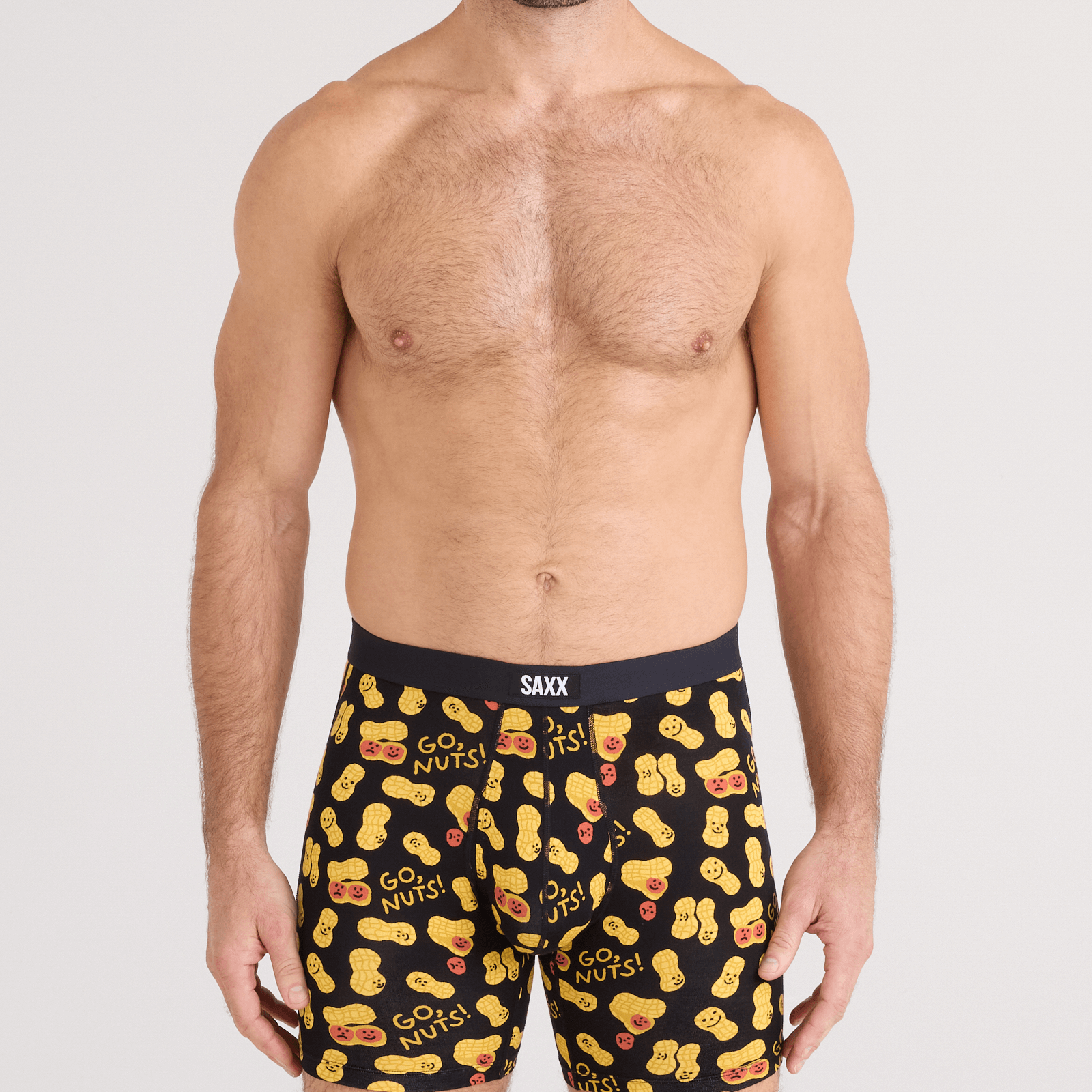 Saxx Vibe Xtra Soft Comfort Boxer Brief 6" – Go Nuts, Black