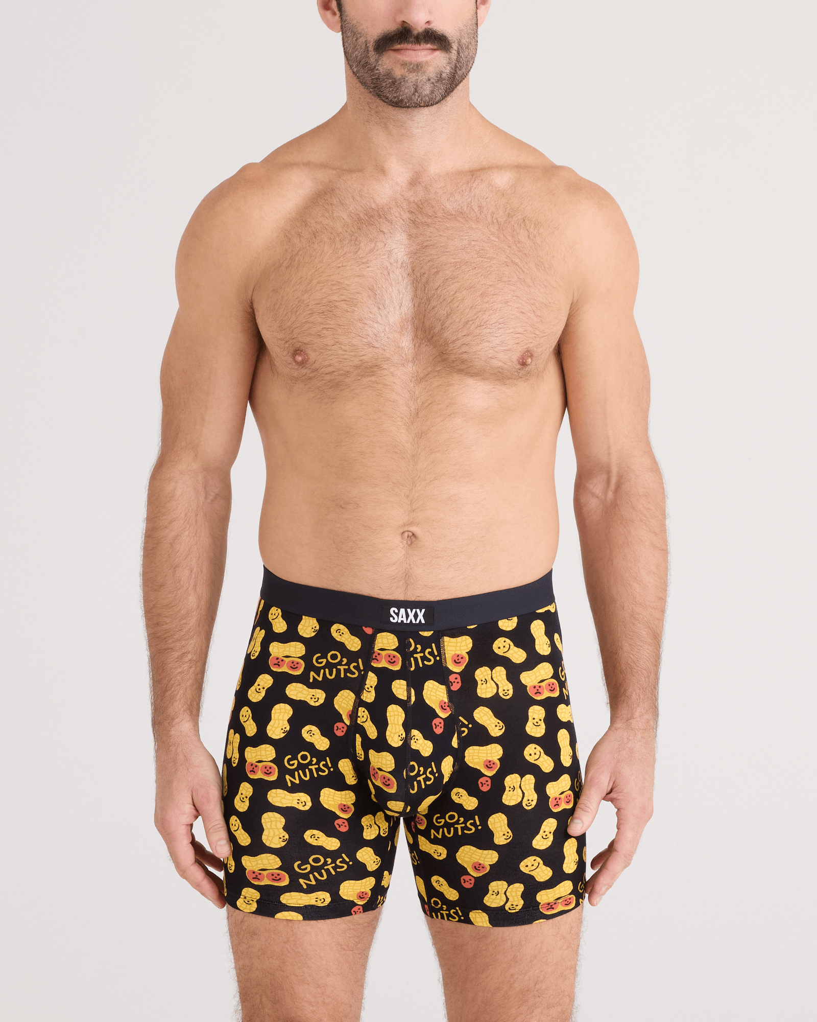 Saxx Vibe Xtra Soft Comfort Boxer Brief 6" – Go Nuts, Black