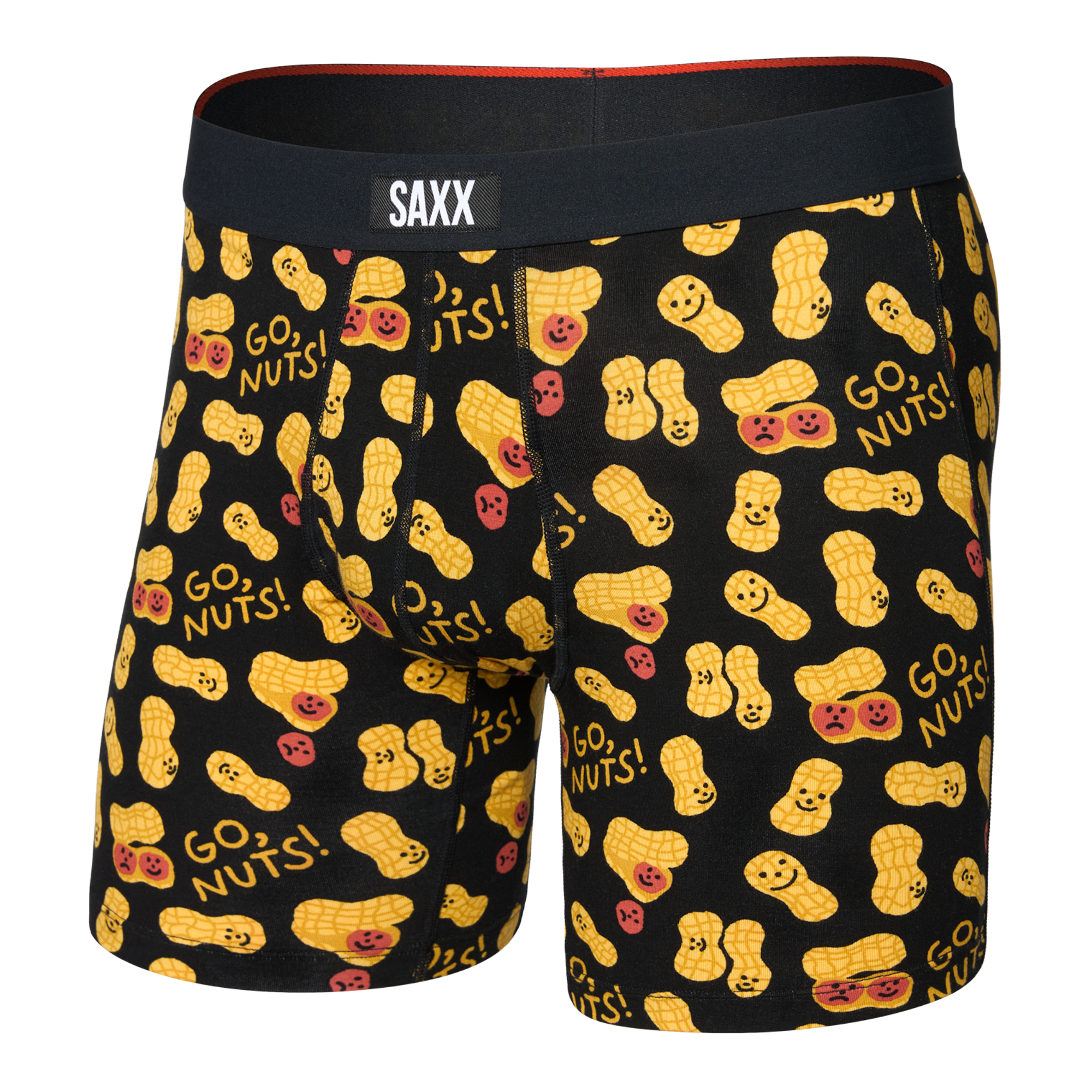Saxx Vibe Xtra Soft Comfort Boxer Brief 6" – Go Nuts, Black