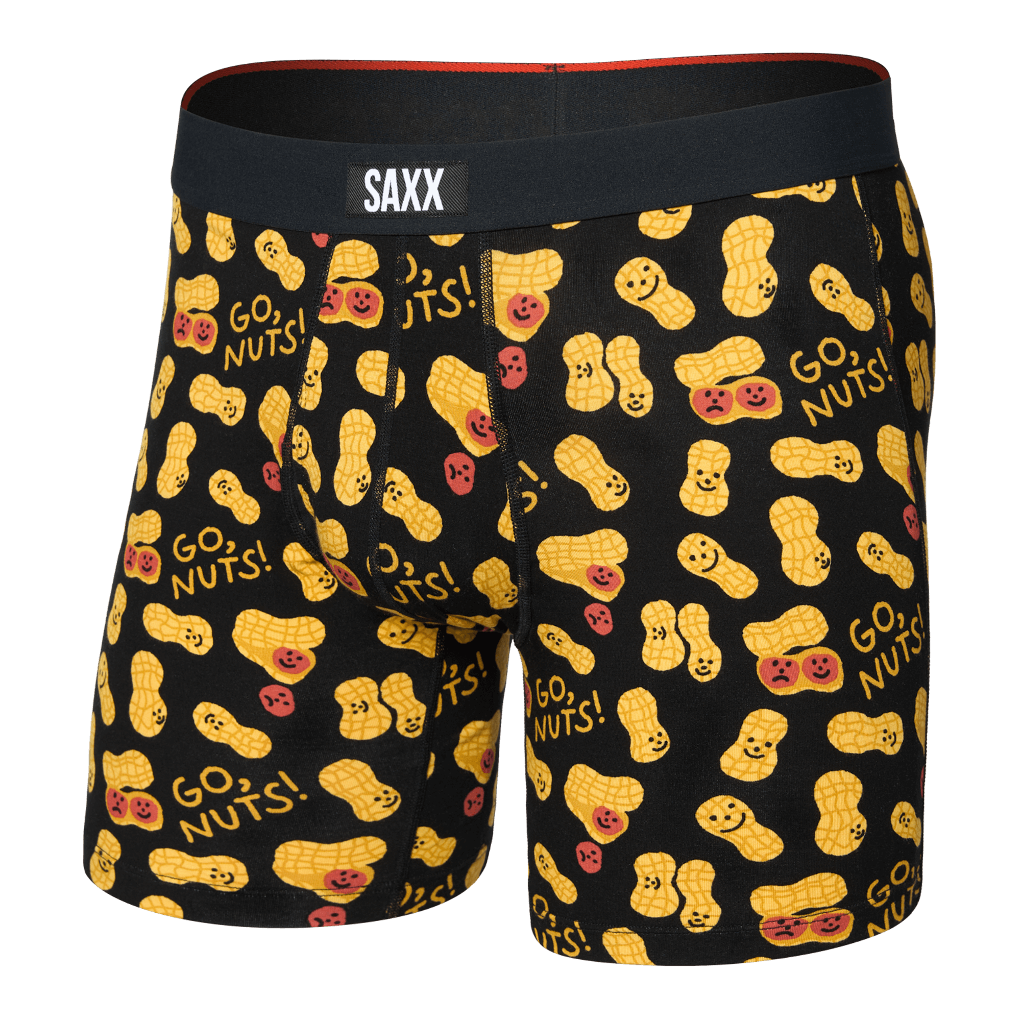 Saxx Vibe Xtra Soft Comfort Boxer Brief 6" – Go Nuts, Black