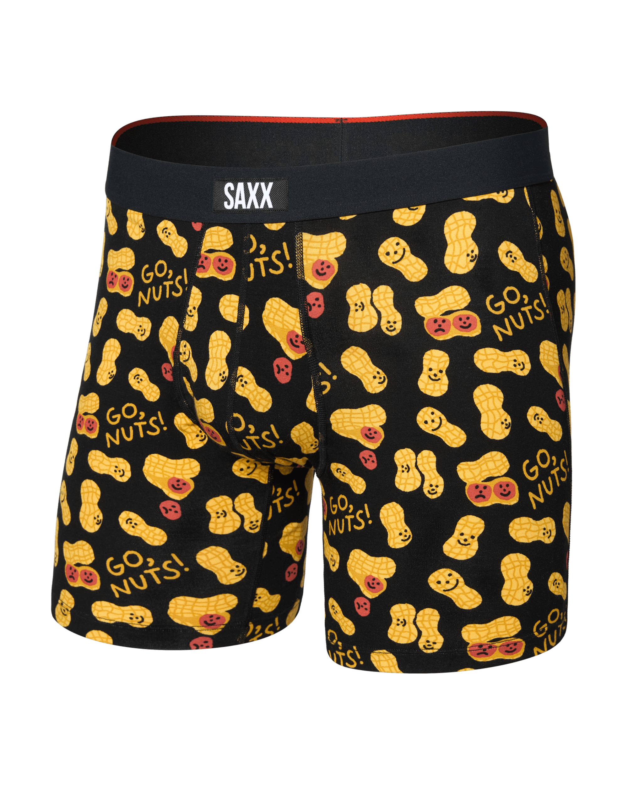 Saxx Vibe Xtra Soft Comfort Boxer Brief 6" – Go Nuts, Black