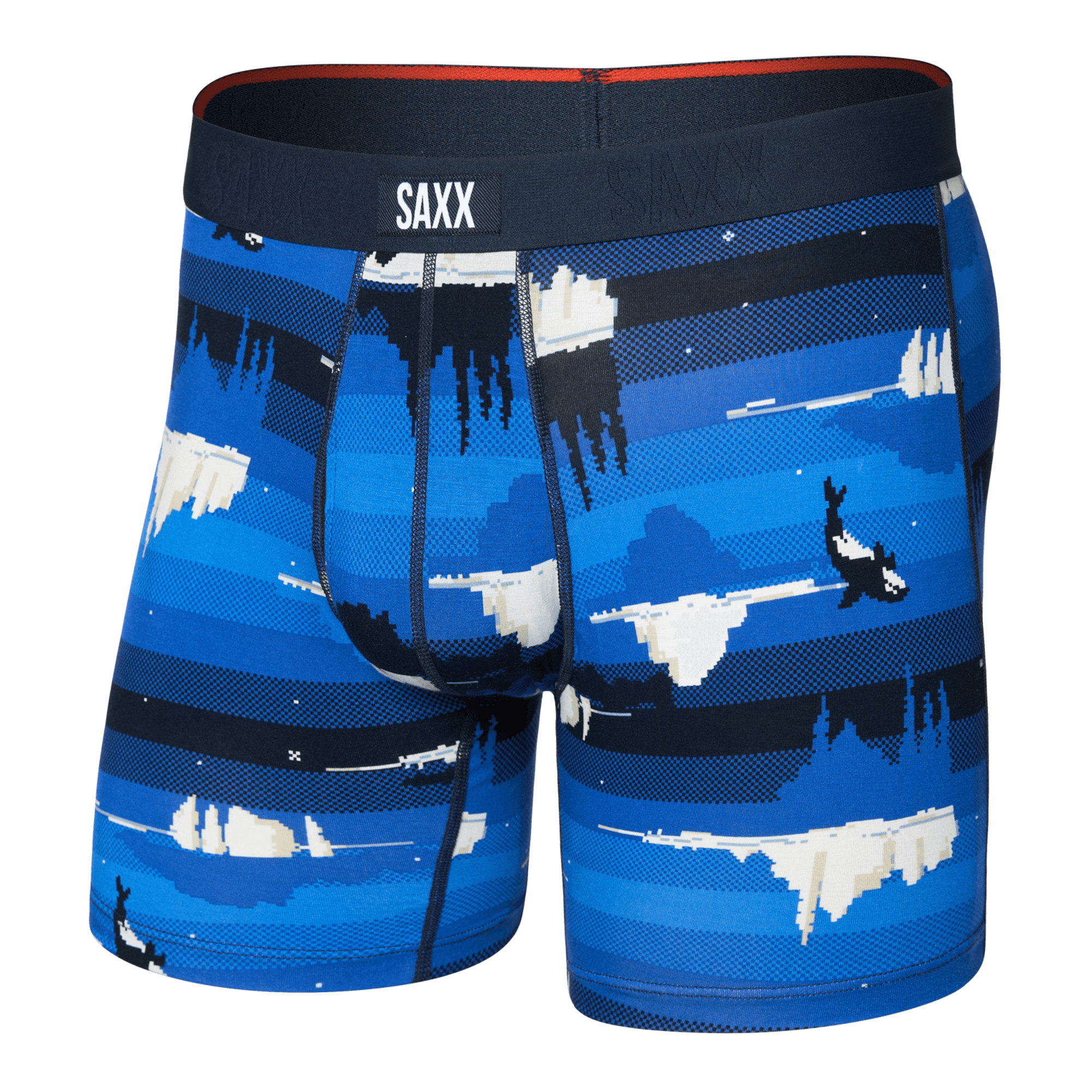 Saxx Vibe Xtra Soft Comfort Boxer Brief 6" – Iceberg Stripe, Blue