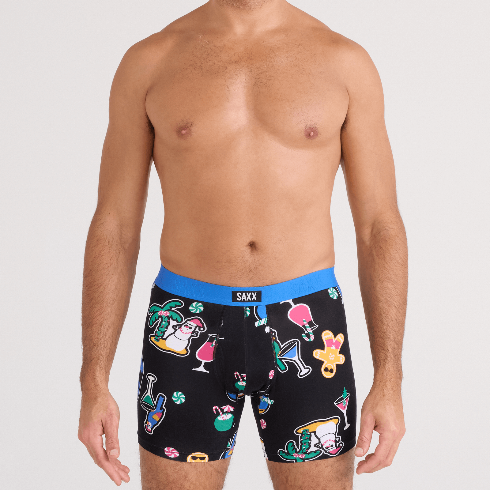 Saxx Vibe Xtra Soft Comfort Boxer Brief 6" – Island Holiday, Black