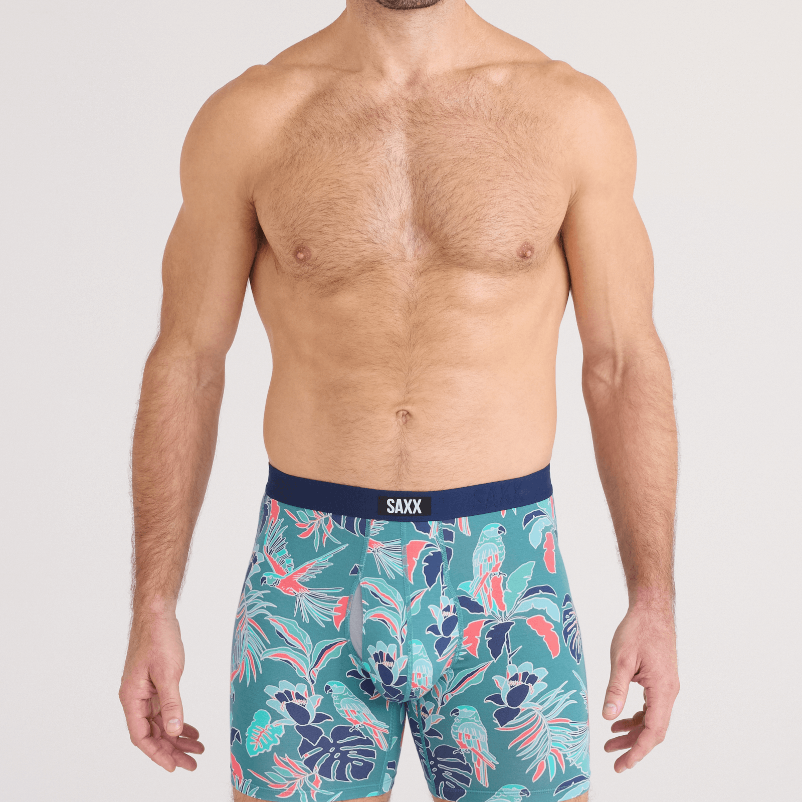Saxx Underwear Vibe Xtra Soft Comfort Boxer Brief 6" - Island Tropics, Seascape