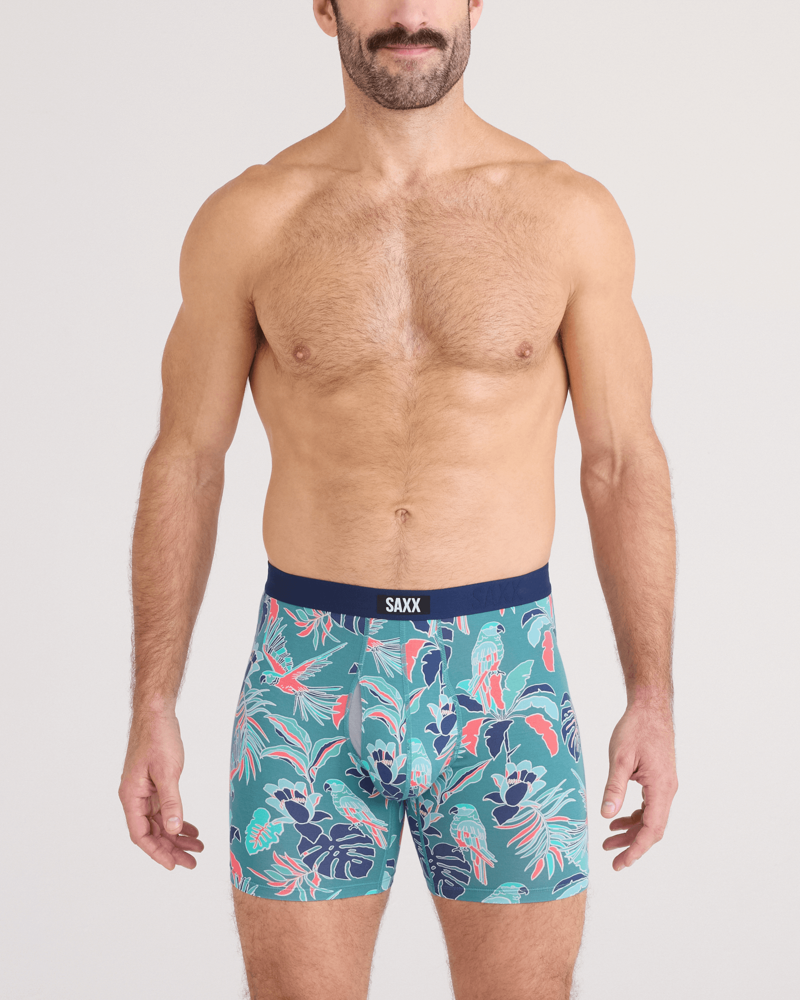 Saxx Underwear Vibe Xtra Soft Comfort Boxer Brief 6" - Island Tropics, Seascape