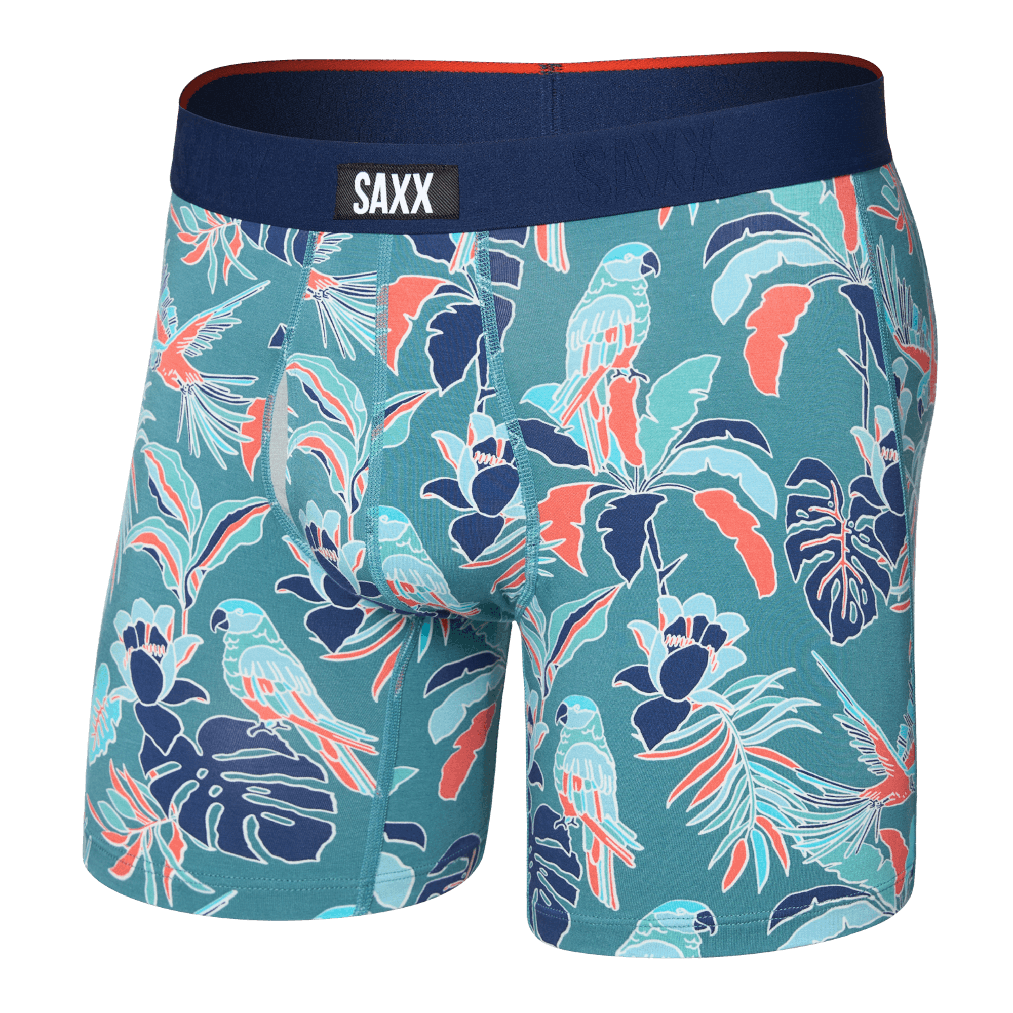 Saxx Underwear Vibe Xtra Soft Comfort Boxer Brief 6" - Island Tropics, Seascape