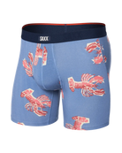 Saxx Underwear Vibe Xtra Soft Comfort Boxer Brief 6" - Lobster Boil-Tidal Blue
