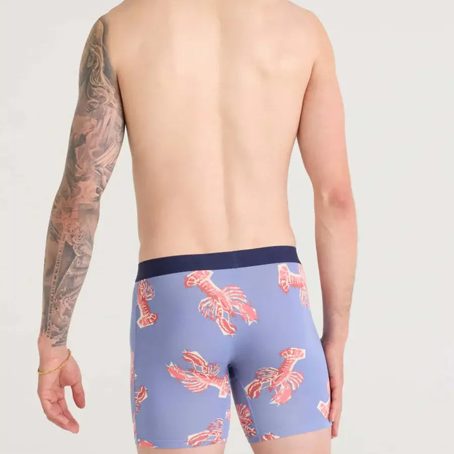 Saxx Underwear Vibe Xtra Soft Comfort Boxer Brief 6" - Lobster Boil-Tidal Blue