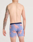 Saxx Underwear Vibe Xtra Soft Comfort Boxer Brief 6" - Lobster Boil-Tidal Blue