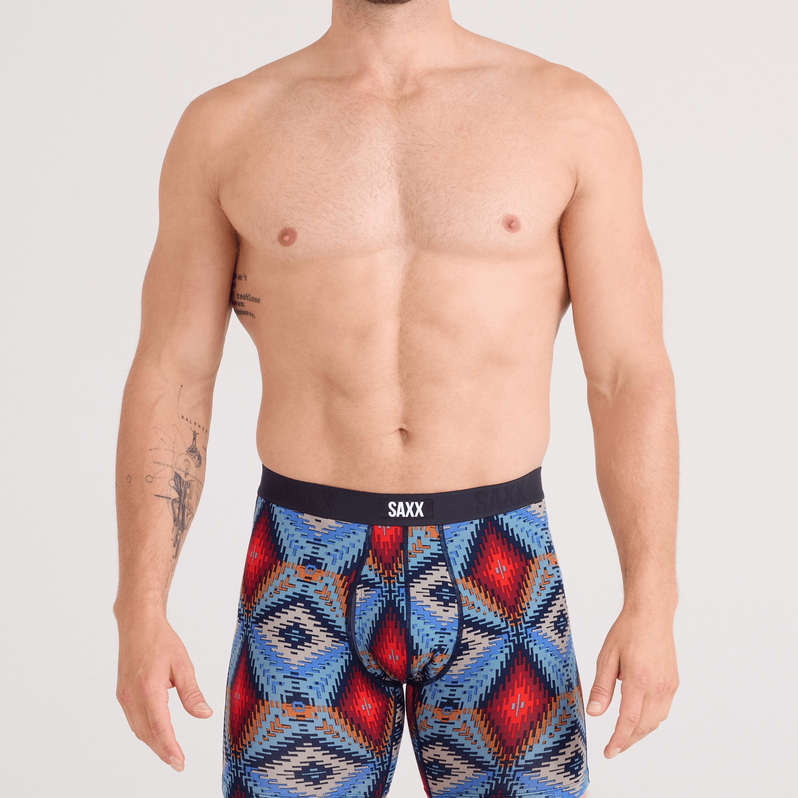 Saxx Underwear Vibe Xtra Soft Comfort Boxer Brief 6" - Mesa Mosaic, Multi