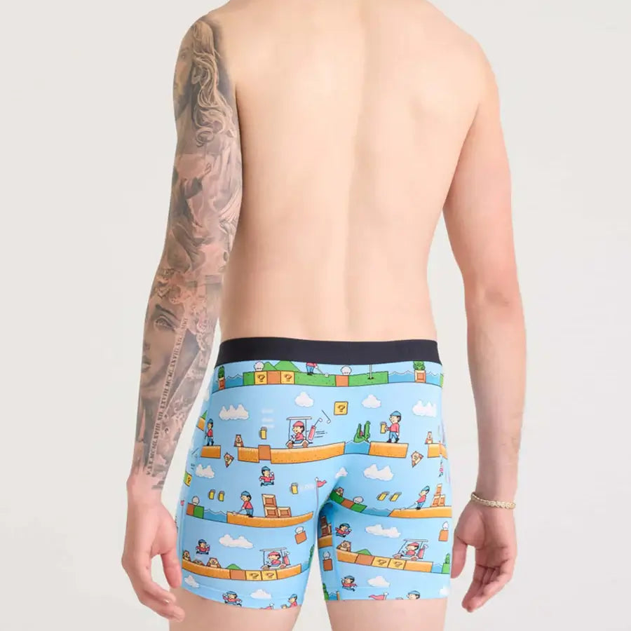 Saxx Underwear Vibe Xtra 1 Pack Soft Comfort Boxer Brief 6" - Out of Bounds - Blue