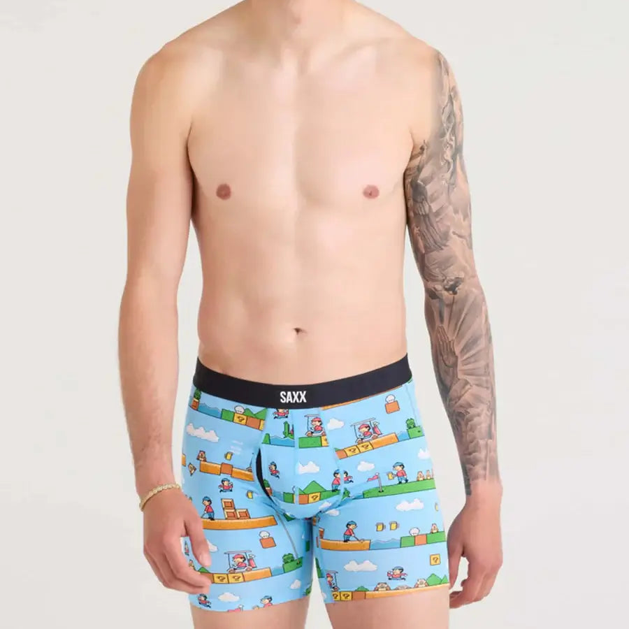 Saxx Underwear Vibe Xtra 1 Pack Soft Comfort Boxer Brief 6" - Out of Bounds - Blue