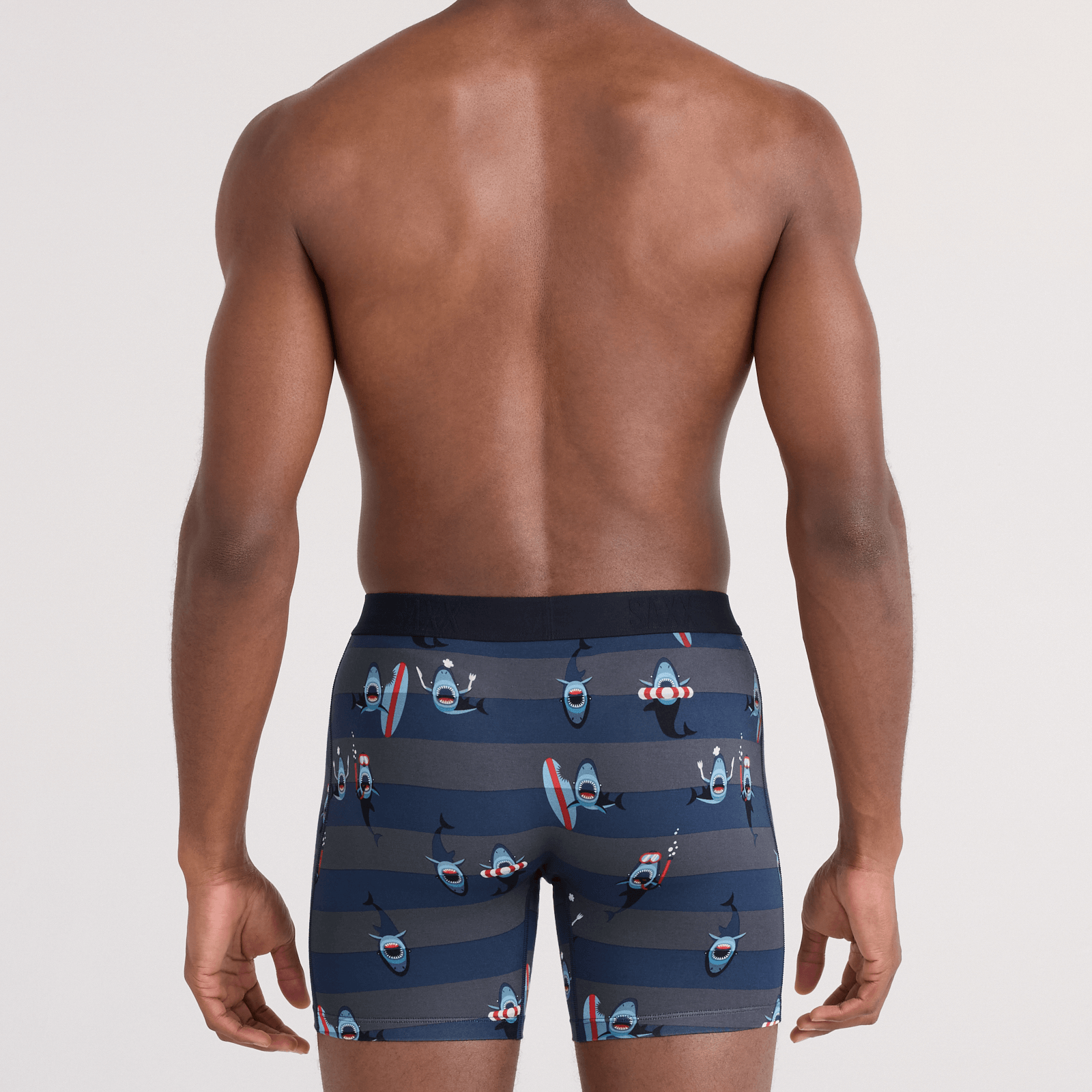 Saxx Underwear Vibe Xtra Soft Comfort Boxer Brief 6" - Shark Bite, Navy
