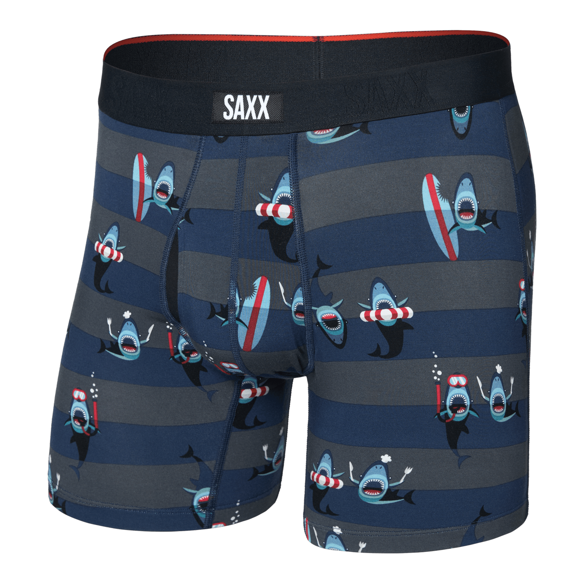 Saxx Underwear Vibe Xtra Soft Comfort Boxer Brief 6" - Shark Bite, Navy