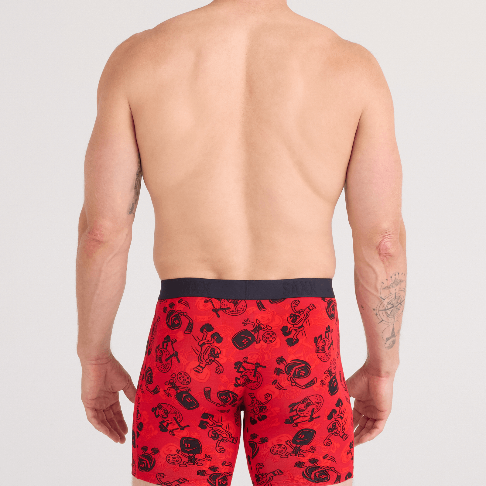 Saxx Vibe Xtra Soft Comfort Boxer Brief 6" – Sloshed Ball, Cherry