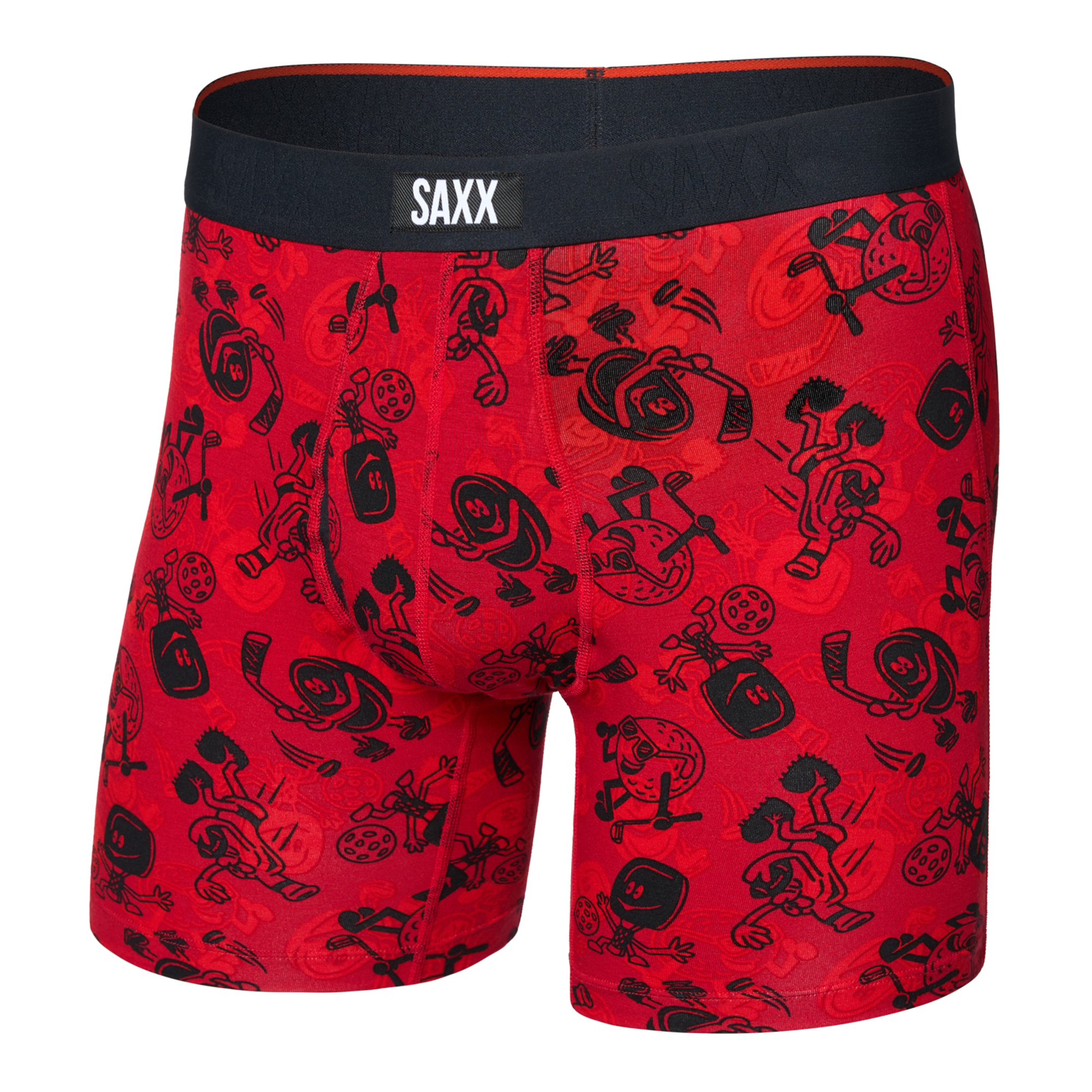 Saxx Vibe Xtra Soft Comfort Boxer Brief 6" – Sloshed Ball, Cherry