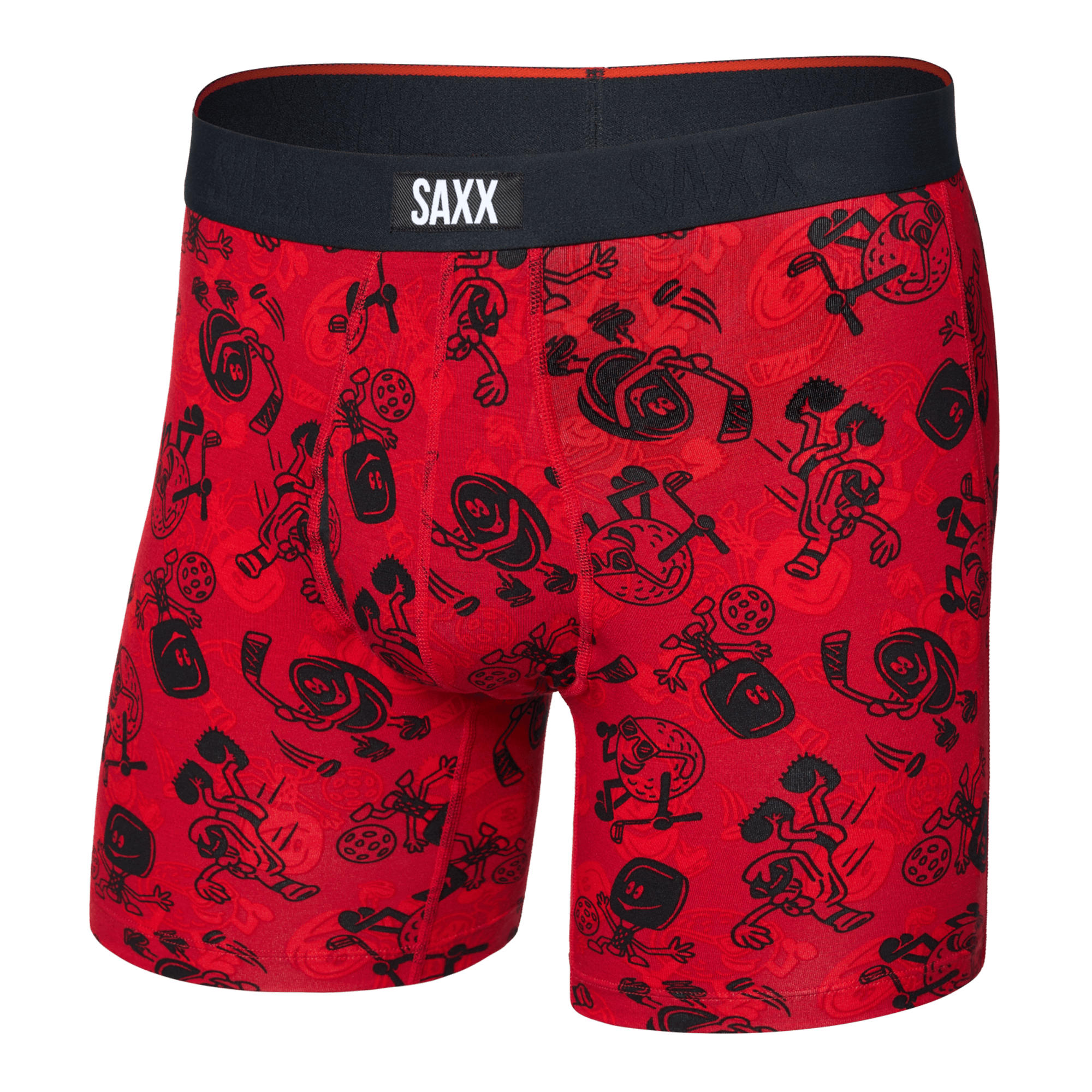 Saxx Vibe Xtra Soft Comfort Boxer Brief 6" – Sloshed Ball, Cherry