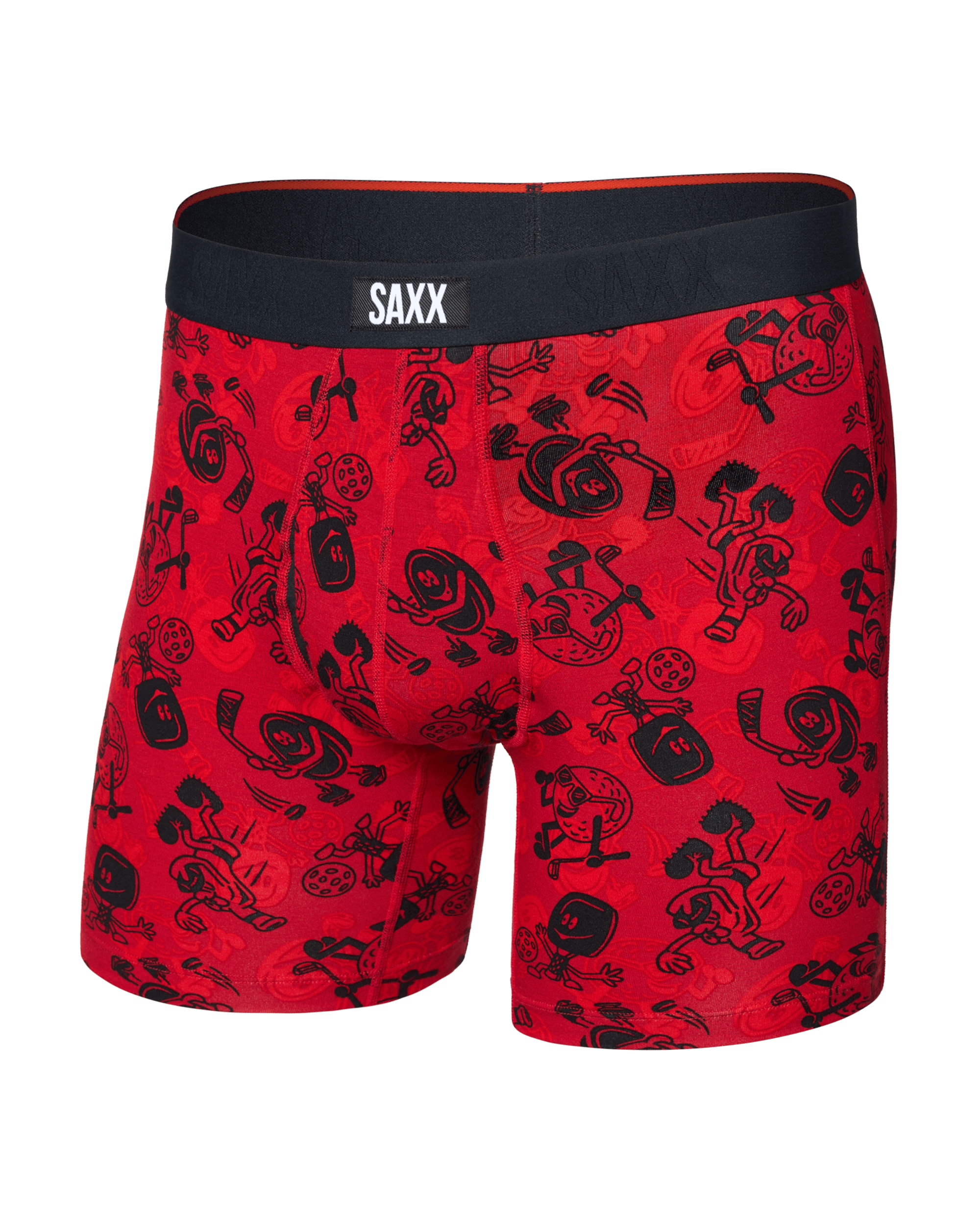 Saxx Vibe Xtra Soft Comfort Boxer Brief 6" – Sloshed Ball, Cherry