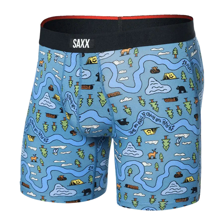Saxx Underwear Vibe Xtra Soft Comfort Boxer Brief 6" - Take The Trail-Slate