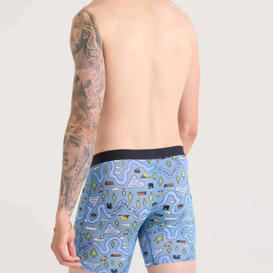 Saxx Underwear Vibe Xtra Soft Comfort Boxer Brief 6" - Take The Trail-Slate