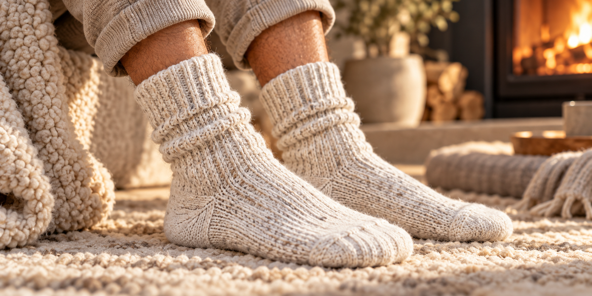 Warm cosy winter socks lifestyle